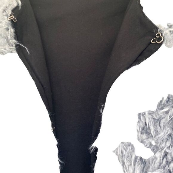 Lulus Womens Grant Grey Faux Fur Colarless Jacket medium - Picture 9 of 14